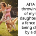 AITA for throwing one of my twin daughters over a fence while being chased by a dog?