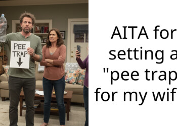 My wife claims I p*e on the floor so I set a trap to prove she is lying