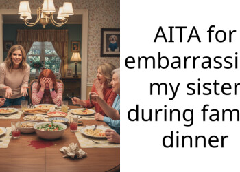 AITA for embarra*sing my sister during family dinner