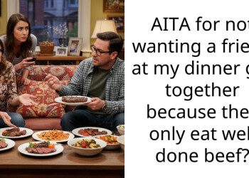 AITA for not wanting a friend at my dinner get together because they only eat well done beef?
