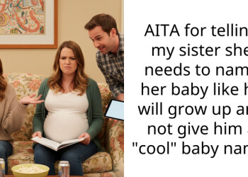 AITA for telling my sister she needs to name her baby like he will grow up and not give him a “cool” baby name.