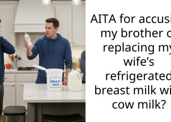 My brother broke into my house and replaced my wife’s b***st milk with cow milk