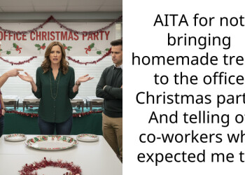 AITA for not bringing homemade treats to the office Christmas party? And telling of co-workers who expected me to?