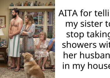 AITA for telling my sister to stop taking showers with her husband in my house?