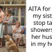 AITA for telling my sister to stop taking showers with her husband in my house?