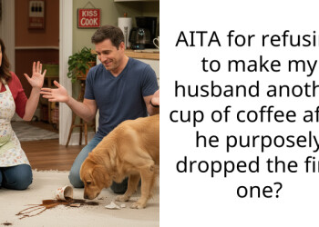 AITA for refusing to make my husband another cup of coffee after he purposely dropped the first one?