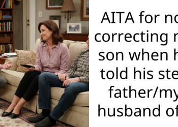 AITA for not correcting my son when he told his step father/my husband off?