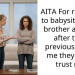 AITA For refusing to babysit for my brother and SIL after they previously told me they don’t trust me