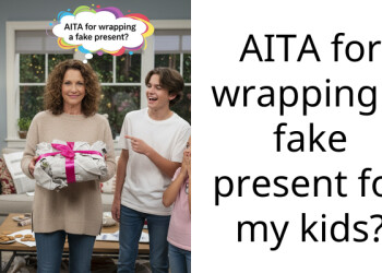 AITA for wrapping a fake present for my kids?
