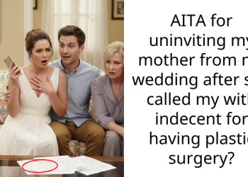 AITA for uninviting my mother from my wedding after she called my with indecent for having plastic surgery?