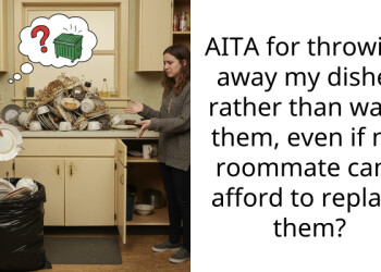 AITA for throwing away my dishes rather than wash them, even if my roommate can’t afford to replace them?