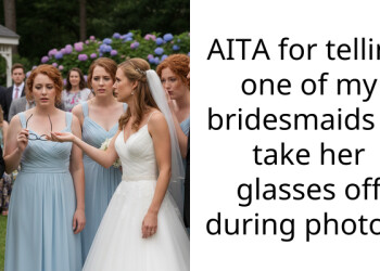 AITA for telling one of my bridesmaids to take her gla*ses off during photos?