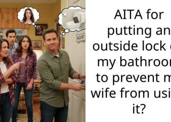 AITA for putting an outside lock on my bathroom to prevent my wife from using it?