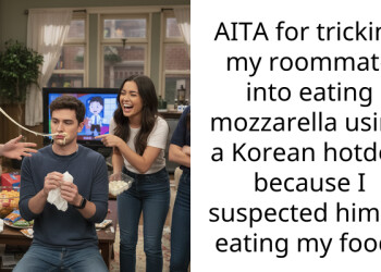 AITA for tricking my roommate into eating mozzarella using a Korean hotdog because I suspected him of eating my food?