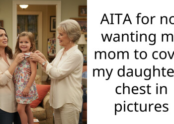 AITA for not wanting my mom to cover my daughter’s chest in pictures