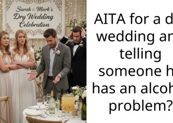 AITA for a dry wedding and telling someone he has an alcohol problem?