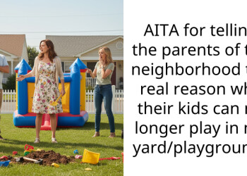 AITA for telling the parents of the neighborhood the real reason why their kids can no longer play in my yard/playground?