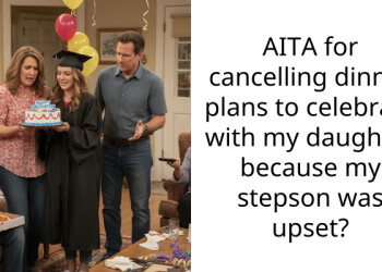 AITA for cancelling dinner plans to celebrate with my daughter because my stepson was upset?