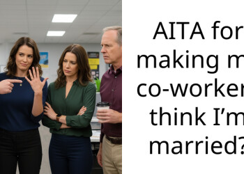 AITA for making my co-workers think I’m married?