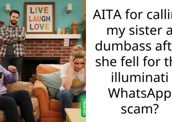 AITA for calling my sister a dumba*s after she fell for the illuminati WhatsApp scam?