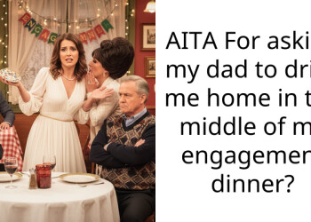 AITA For asking my dad to drive me home in the middle of my engagement dinner?