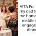 AITA For asking my dad to drive me home in the middle of my engagement dinner?