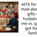 AITA for being mad about the gifts my husband got me vs. gifts he got for his family?
