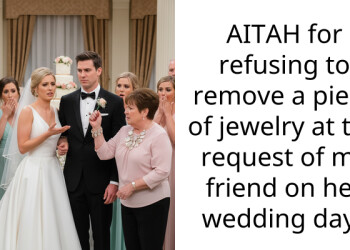 AITAH for refusing to remove a piece of jewelry at the request of my friend on her wedding day?