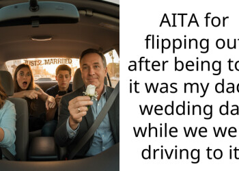 AITA for flipping out after being told it was my dad’s wedding day while we were driving to it?
