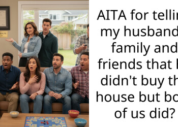 AITA for telling my husband’s family and friends that he didn’t buy the house but both of us did?