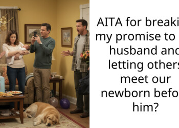 AITA for breaking my promise to my husband and letting others meet our newborn before him?