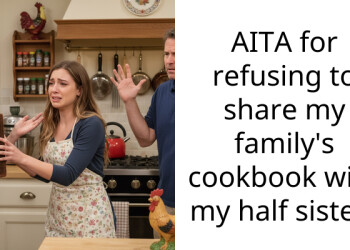 Teenager Feels It’s Unfair Dad Is Pressuring Her To Share An Heirloom Cookbook She Got From Mom With His Child From An Affair