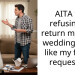 AITA for refusing to return my 400$ wedding dress like my fiancè requested?