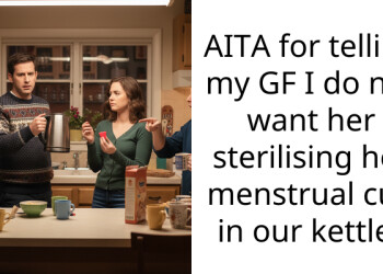 AITA for telling my GF I do not want her sterilising her menstrual cup in our kettle?
