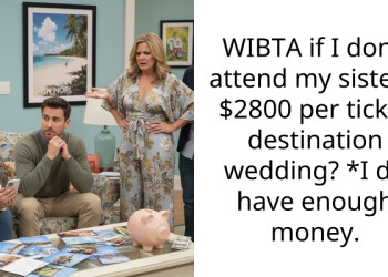 WIBTA if I don’t attend my sister’s $2800 per ticket destination wedding? *I do have enough money.
