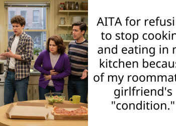 AITA for refusing to stop cooking and eating in my kitchen because of my roommate’s girlfriend’s “condition.”