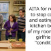 AITA for refusing to stop cooking and eating in my kitchen because of my roommate’s girlfriend’s “condition.”
