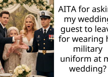 AITA for asking my wedding guest to leave for wearing his military uniform at my wedding?