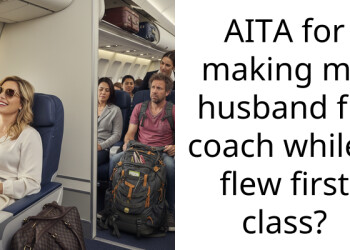 Wife Makes Her Husband Fly Coach During His Work Trip While She Flew In First Cla*s
