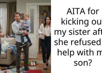 AITA for kicking out my sister after she refused to help with my son?