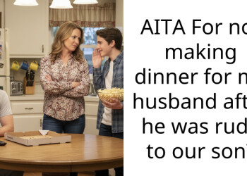 AITA For not making dinner for my husband after he was rude to our son?