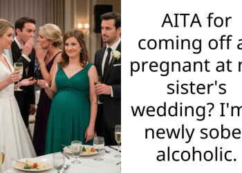 AITA for coming off as pregnant at my sister’s wedding? I’m a newly sober alcoholic.