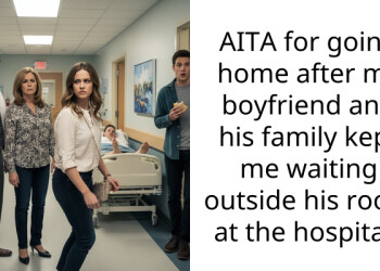 AITA for going home after my boyfriend and his family kept me waiting outside his room at the hospital?