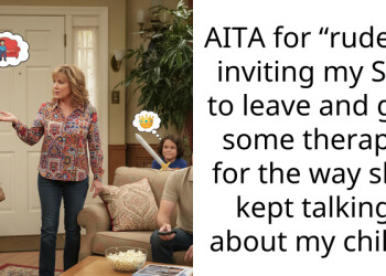 AITA for “rudely” inviting my SIL to leave and get some therapy for the way she kept talking about my child?