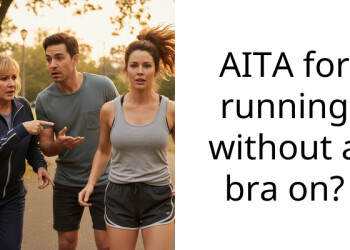 AITA for running without a bra on?