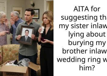 AITA for suggesting that my sister inlaw is lying about burying my brother inlaw’s wedding ring with him?