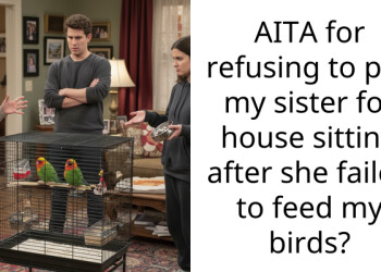 AITA for refusing to pay my sister for house sitting after she failed to feed my birds?