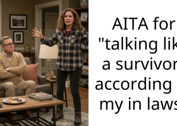 AITA for “talking like a survivor” according to my in laws?