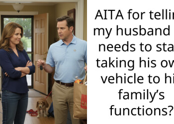 AITA for telling my husband he needs to start taking his own vehicle to his family’s functions?