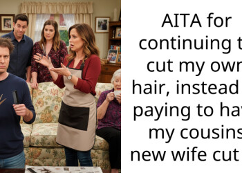 AITA for continuing to cut my own hair, instead of paying to have my cousins new wife cut it?